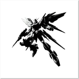 Pixel Gundam Silhouette San Posters and Art